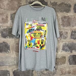 Bleeker‎ & Mercer Graphic Tee Mens 3X Gray Y2K Streetwear
